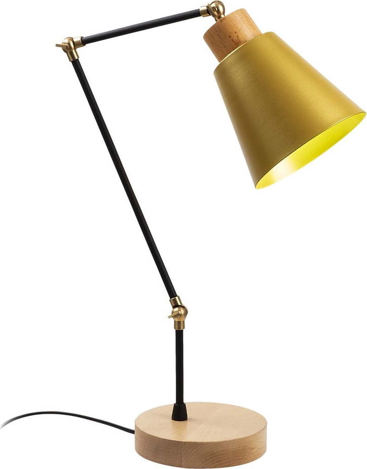 Lampa v černé a žluté barvě s kovovým stínidlem (výška 52 cm) Manavgat – Opviq lights Opviq lights