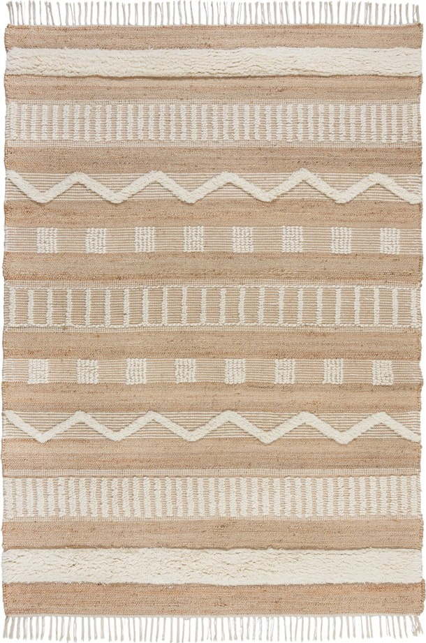 Ručně tkaný koberec s příměsí juty v přírodní barvě 200x290 cm Medina – Flair Rugs Flair Rugs