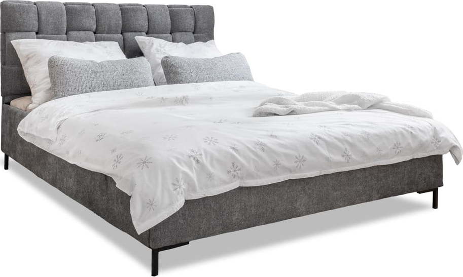 Šedá čalouněná dvoulůžková postel s roštem 180x200 cm Eve – Miuform Miuform