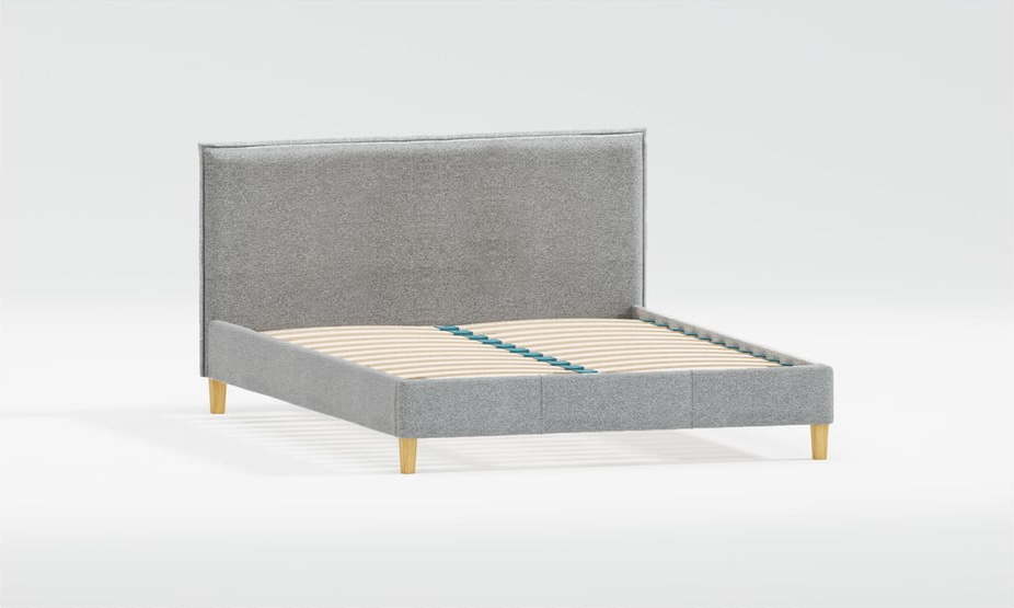 Šedá čalouněná dvoulůžková postel s roštem 200x200 cm Tina – Ropez Ropez