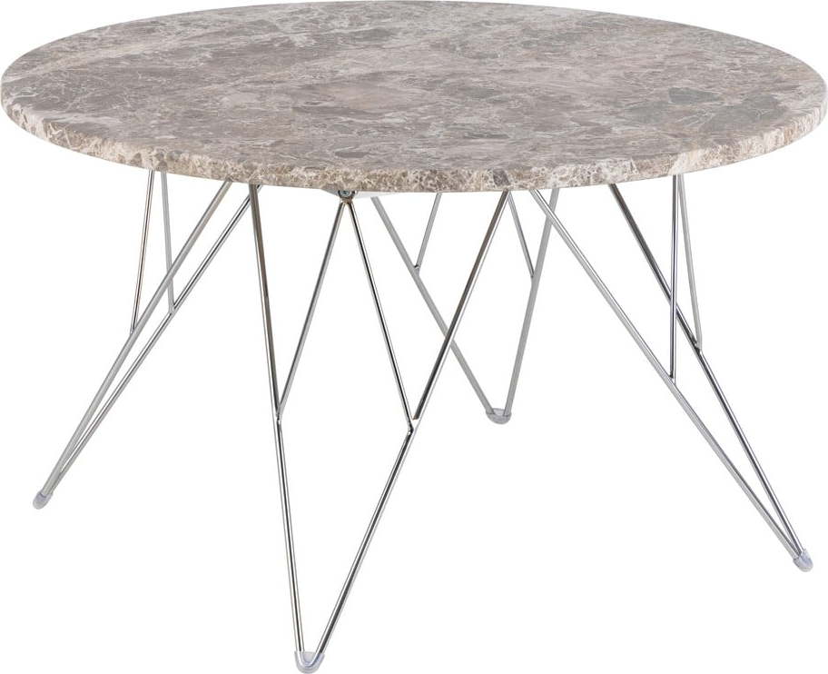 Šedý mramorový kulatý konferenční stolek ø 80 cm Prunus – Actona Actona
