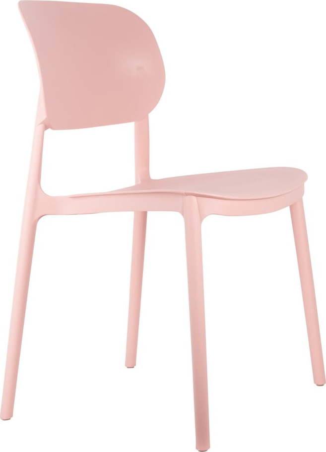 Světle růžové plastové jídelní židle v sadě 4 ks Cheer – Leitmotiv Leitmotiv