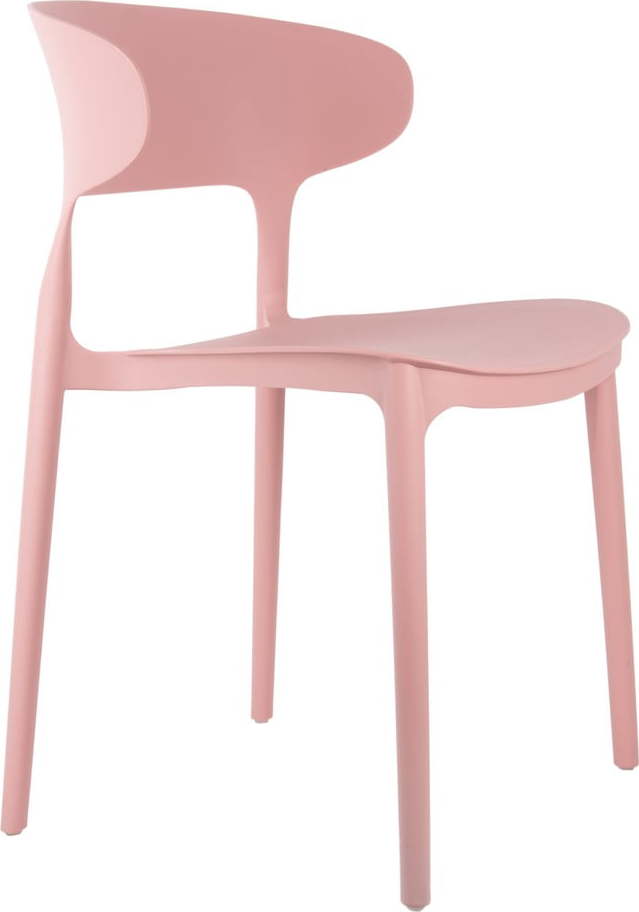 Světle růžové plastové jídelní židle v sadě 4 ks Fain – Leitmotiv Leitmotiv