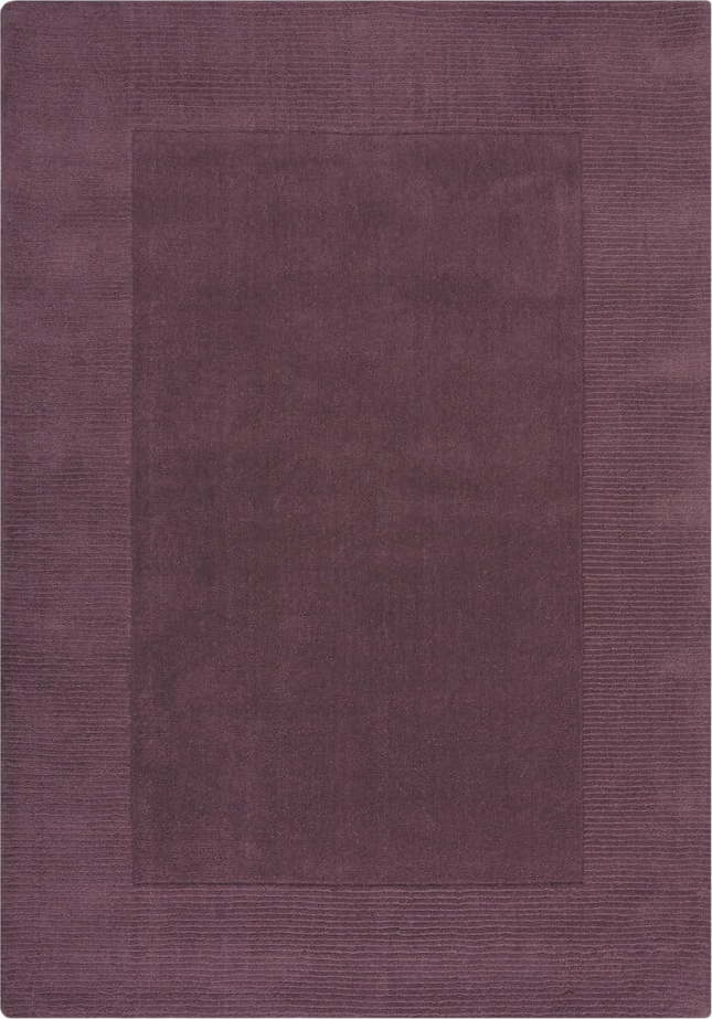 Tmavě fialový ručně tkaný vlněný koberec 200x290 cm Border – Flair Rugs Flair Rugs