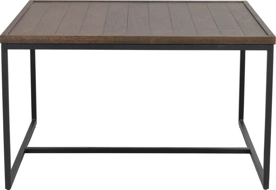 Tmavě hnědý konferenční stolek s deskou z dubového dřeva ø 80 cm Deerfield – Rowico Rowico