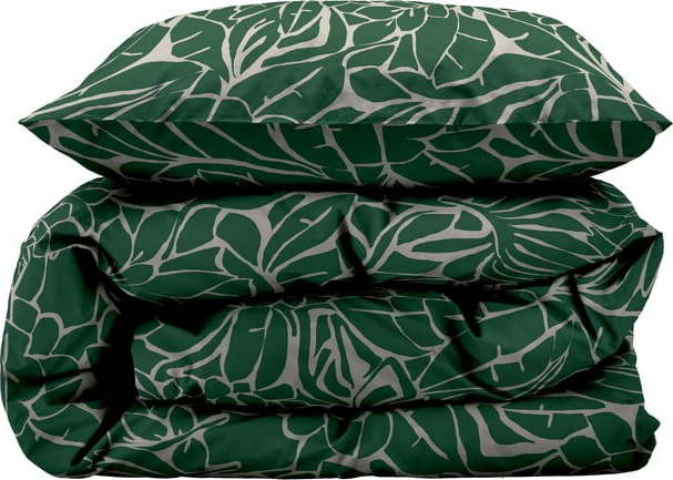 Zelené damaškové povlečení na jednolůžko 140x200 cm Abstract leaves – Södahl Södahl