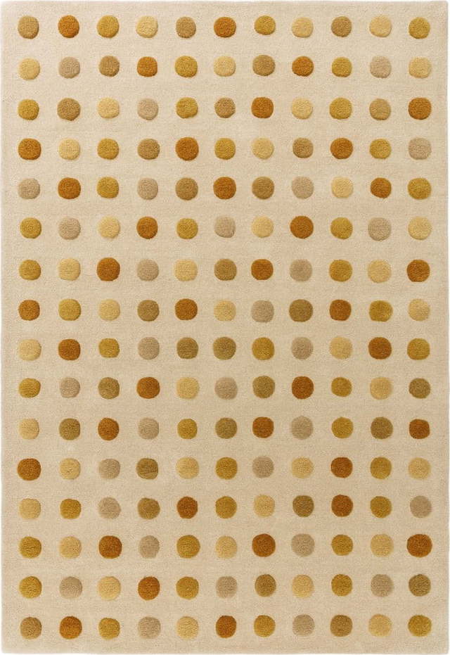 Žlutý ručně tkaný vlněný koberec 160x230 cm Dotty – Asiatic Carpets Asiatic Carpets