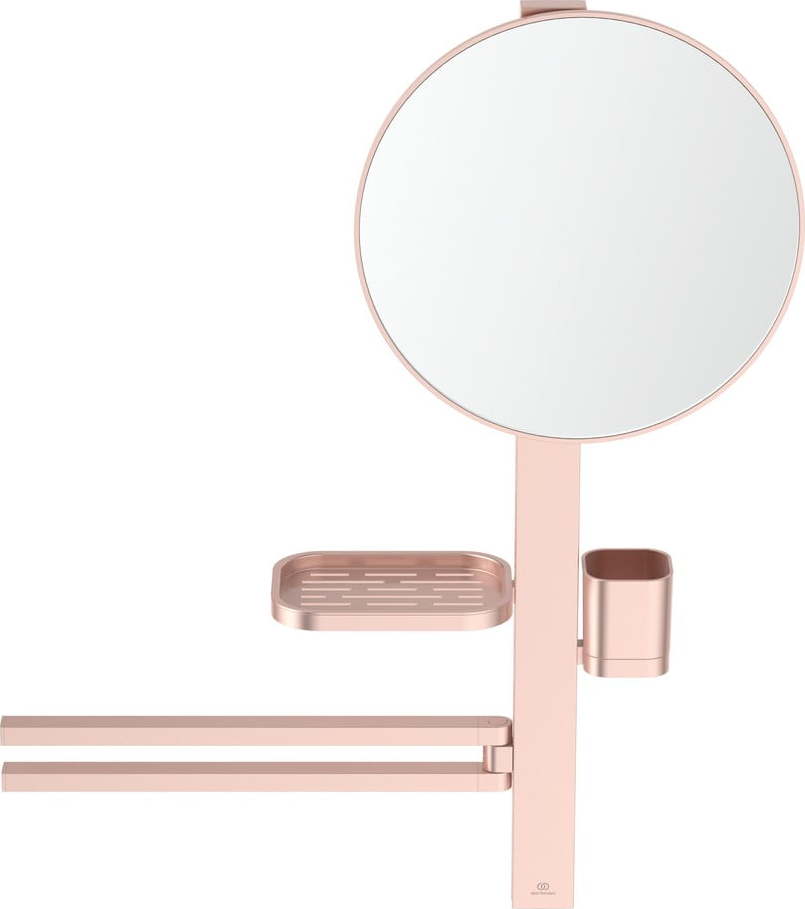 Nástěnné zrcadlo s poličkou a věšákem ø 33 cm ALU+ – Ideal Standard Ideal standard