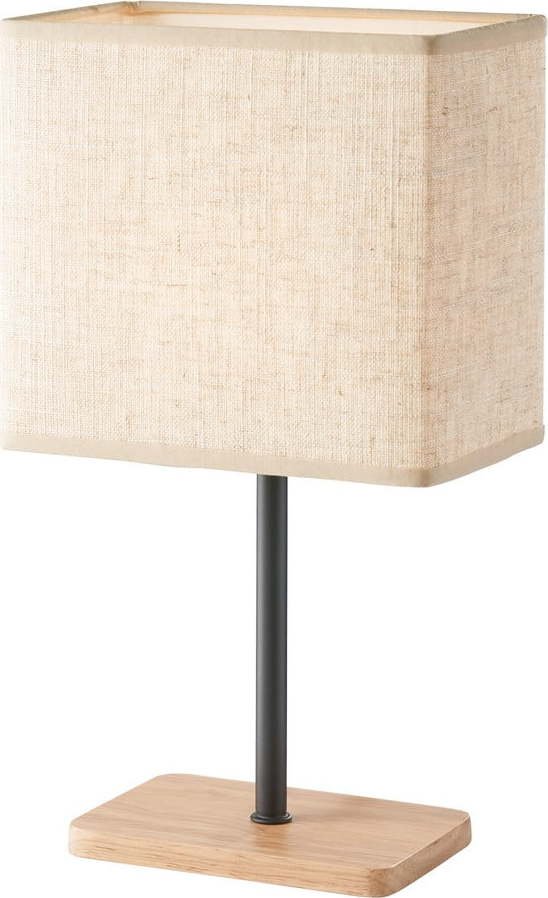 Stolní lampa v černé a přírodní barvě s textilním stínidlem (výška 30 cm) Kate – Fischer & Honsel Fischer & Honsel