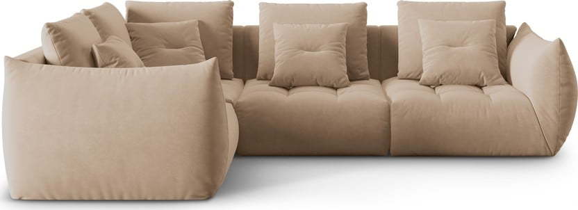 Béžová rohová pohovka z textilie bouclé (levý roh/do L) Bloom – Micadoni Home Micadoni