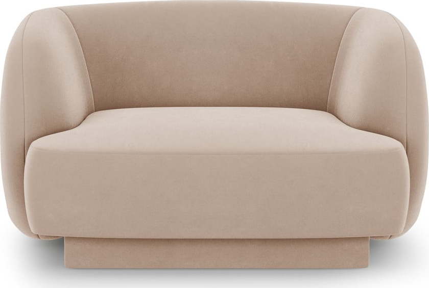 Béžové sametové křeslo Miley – Micadoni Home Micadoni