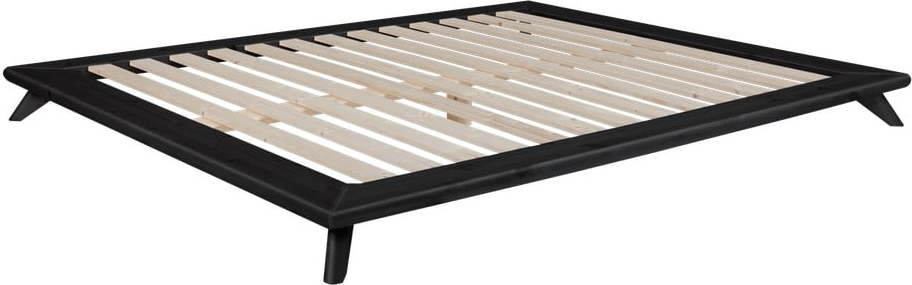 Černá dvoulůžková postel z borovicového dřeva s roštem 160x200 cm Senza – Karup Design Karup Design