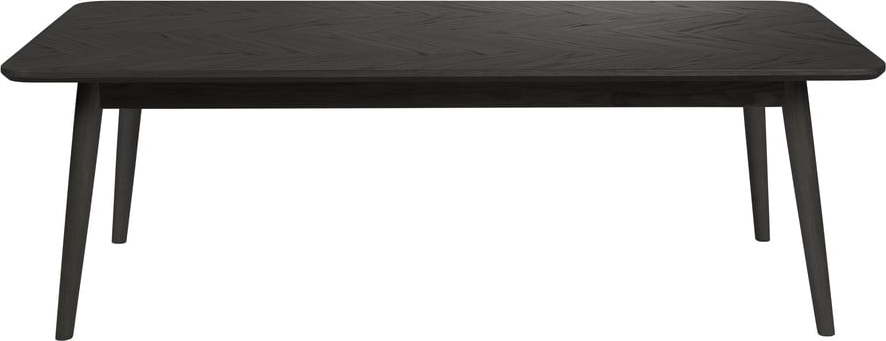 Černý konferenční stolek s deskou v dubovém dekoru 60x120 cm Fabio – White Label White Label