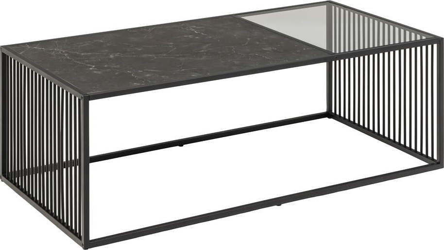 Černý konferenční stolek se skleněnou deskou 60x120 cm Strington – Actona Actona