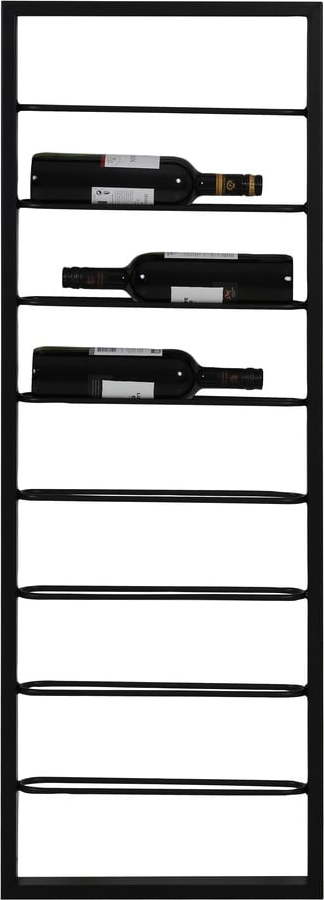 Černý nástěnný kovový regál na víno 42x120x6 cm Macaben – Light & Living Light & Living