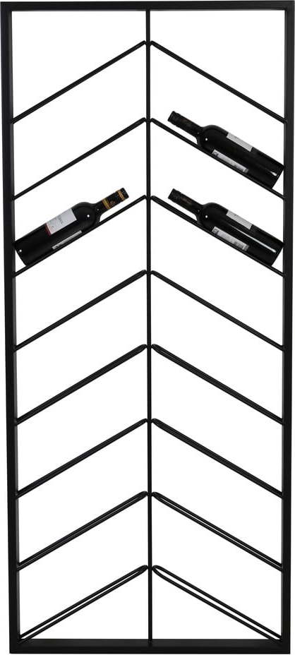 Černý nástěnný kovový regál na víno počet lahví 16 70x160x6 cm Malbeo – Light & Living Light & Living