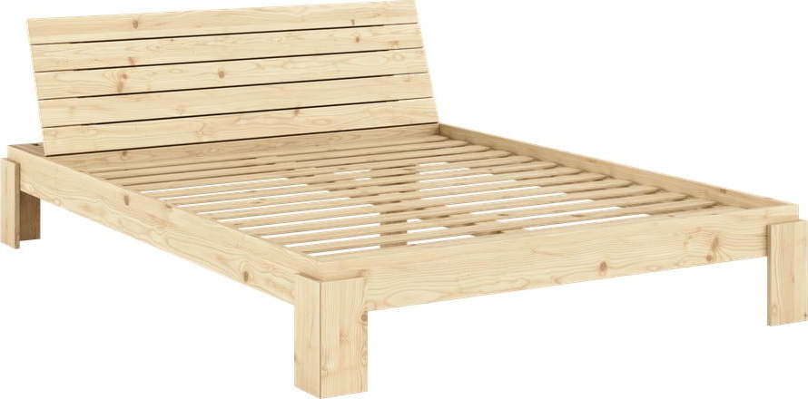 Dvoulůžková postel z borovicového dřeva s roštem v přírodní barvě 160x200 cm Layers – Karup Design Karup Design