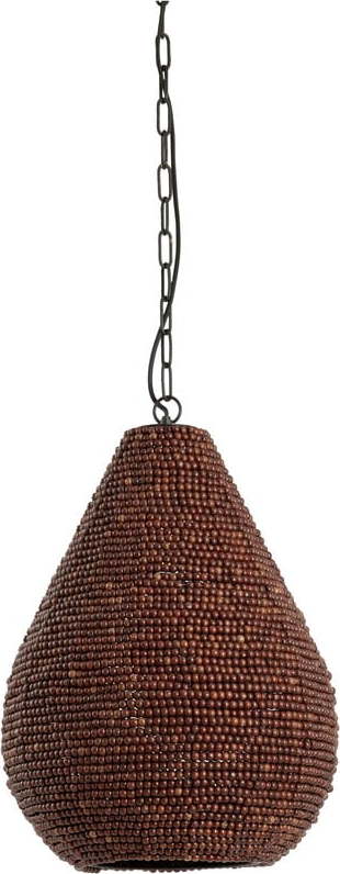 Hnědé závěsné svítidlo s dřevěným stínidlem ø 31 cm Kabinda – Light & Living Light & Living