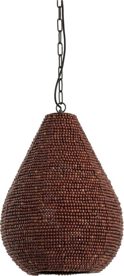 Hnědé závěsné svítidlo s dřevěným stínidlem ø 40 cm Kabinda – Light & Living Light & Living