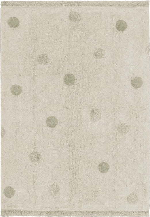 Khaki krémový pratelný ručně tkaný bavlněný dětský koberec 120x160 cm Hippy Dots Olive – Lorena Canals Lorena Canals