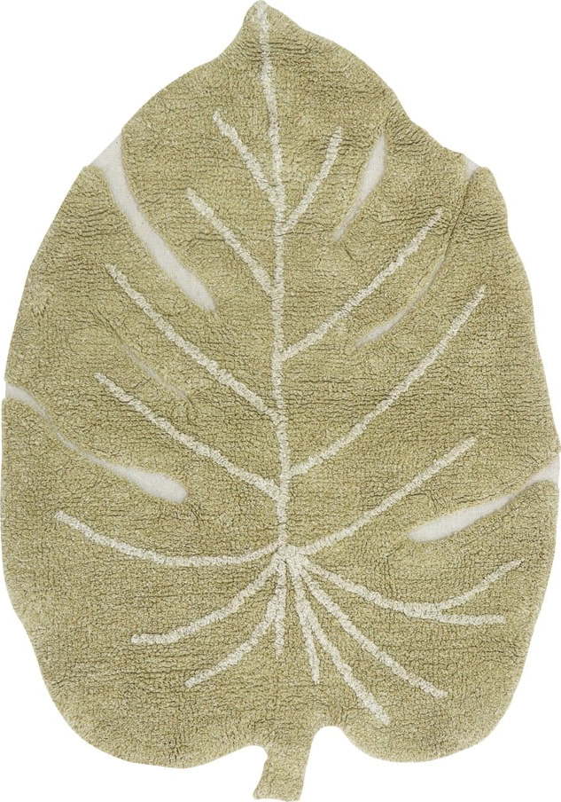 Khaki pratelný ručně tkaný bavlněný dětský koberec 75x100 cm Mini Monstera Olive – Lorena Canals Lorena Canals