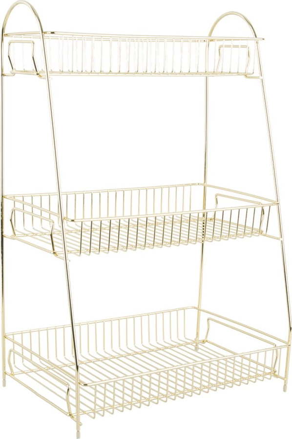 Kovový kuchyňský regál se 3 policemi ve zlaté barvě PT LIVING Tidy PT LIVING