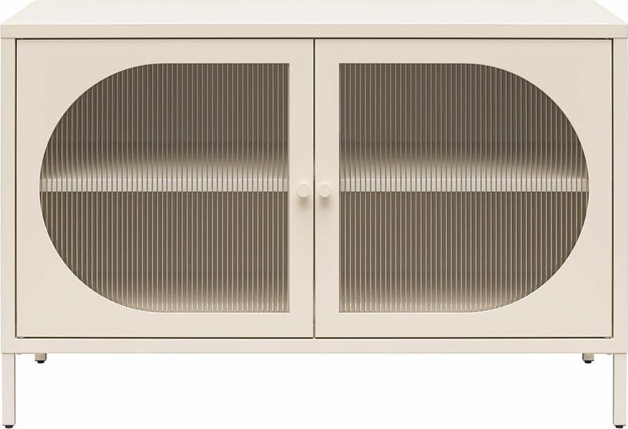 Krémová kovová vitrína 100x64x40 cm Luna – Støraa Støraa