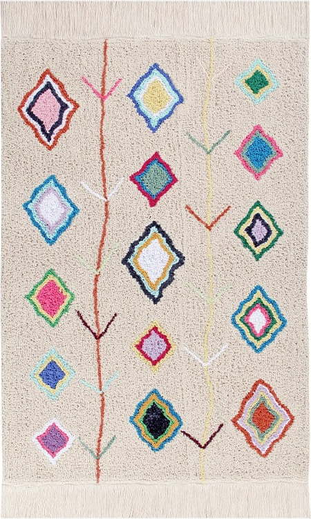 Krémový pratelný ručně tkaný bavlněný koberec 140x200 cm Kaarol – Lorena Canals Lorena Canals