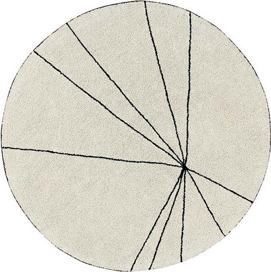 Krémový pratelný ručně tkaný bavlněný kulatý koberec ø 160 cm Trace Beige – Lorena Canals Lorena Canals