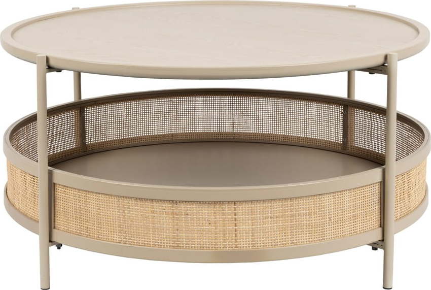 Kulatý konferenční stolek v béžovo-přírodní barvě ø 80 cm Makoto – White Label White Label