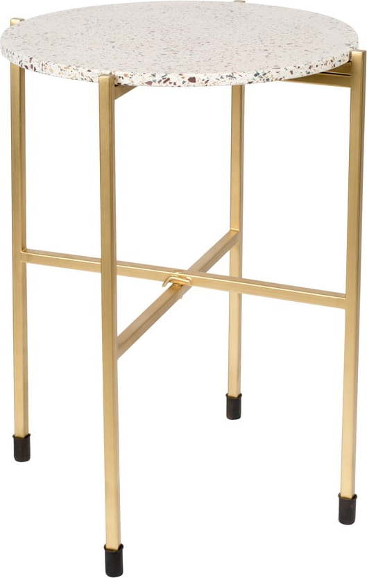 Kulatý odkládací stolek s terrazzo deskou ø 40 cm Mario – White Label White Label