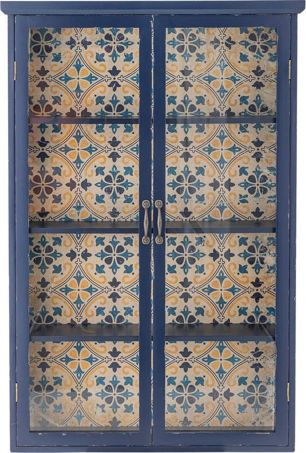 Modrá vitrína z jedlového dřeva 81x122x22 cm Hazem – Bloomingville Bloomingville