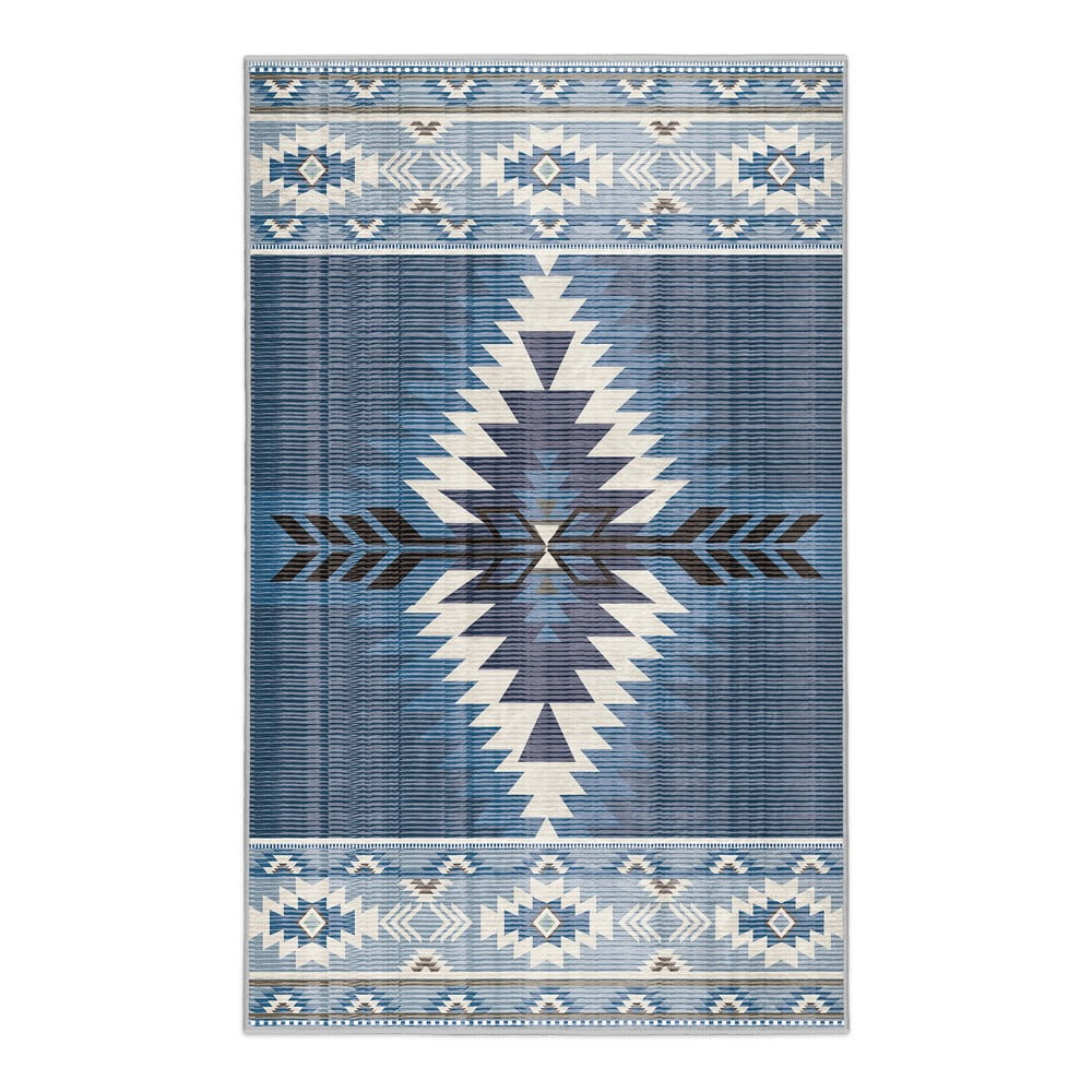 Modrý pratelný koberec 80x150 cm Ethnic Geo – Mila Home Mila Home