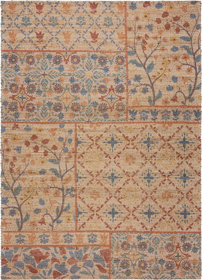 Ručně tkaný koberec s příměsí juty v přírodní barvě 200x290 cm Taylor Patchwork – Flair Rugs Flair Rugs