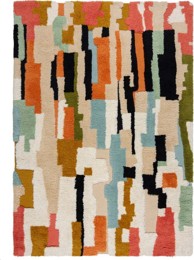 Ručně tkaný vlněný koberec 120x170 cm Zagora Geo Shaggy – Flair Rugs Flair Rugs