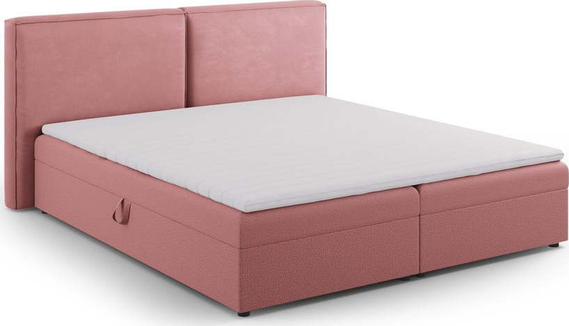 Růžová boxspring postel s úložným prostorem 180x200 cm Arendal – Cosmopolitan Design Cosmopolitan design