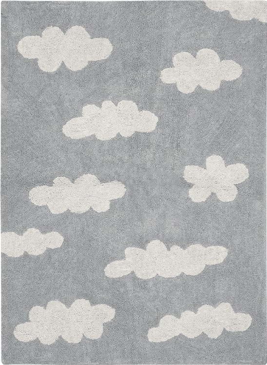 Šedý pratelný ručně tkaný dětský koberec s příměsí bavlny 120x160 cm Clouds Grey – Lorena Canals Lorena Canals