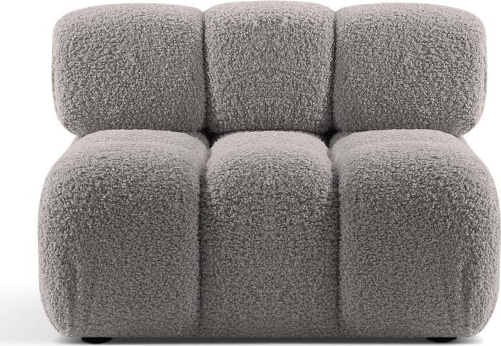 Světle šedý modul pohovky z textilie bouclé (středový díl) Bellis – Micadoni Home Micadoni