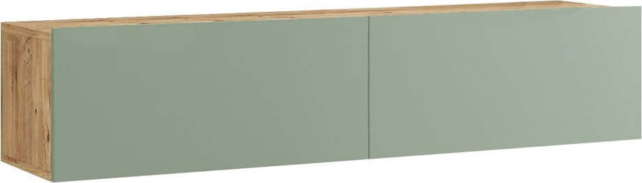 TV stolek v dekoru borovice v zeleno-přírodní barvě 140x29x32 cm – Kalune Design Kalune Design