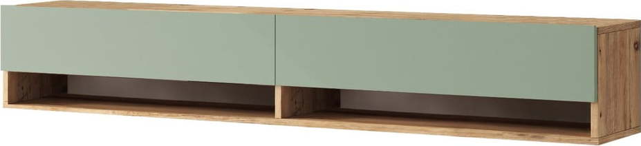 TV stolek v dekoru borovice v zeleno-přírodní barvě 180x29x32 cm – Kalune Design Kalune Design