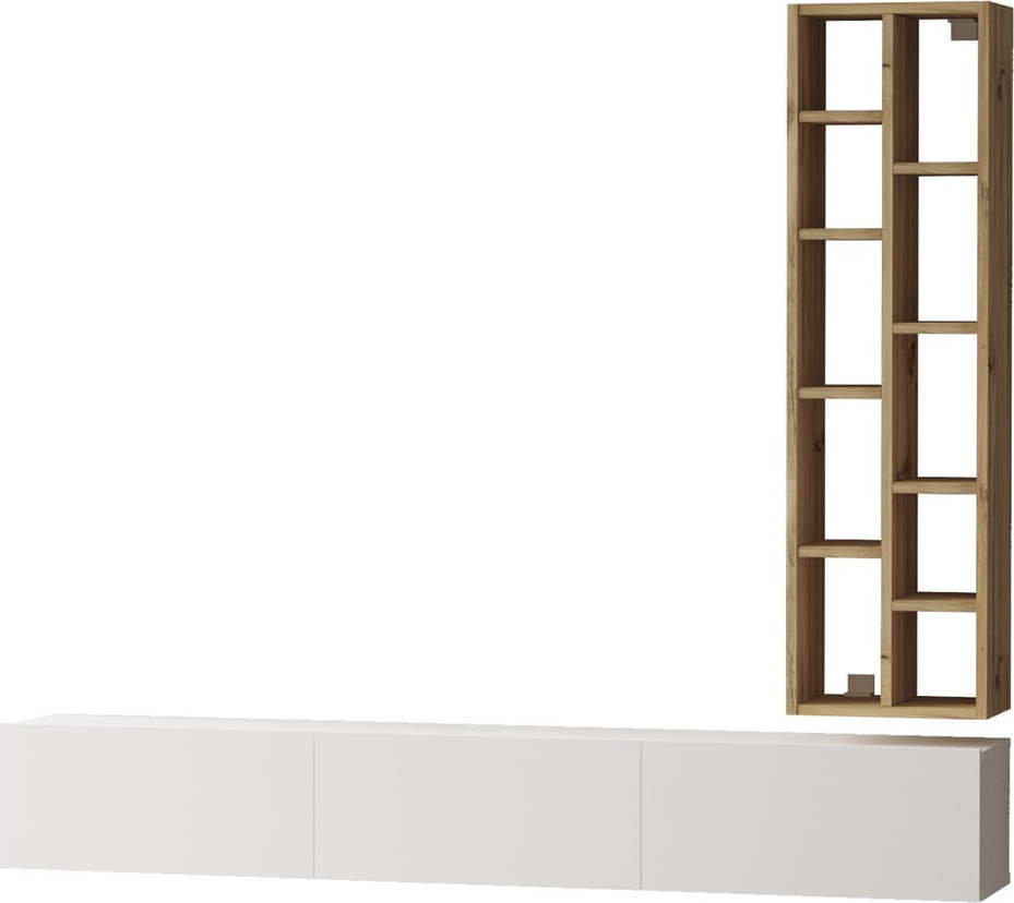 TV stolek v dekoru dubu v bílo-přírodní barvě 175x25x27 cm – Kalune Design Kalune Design