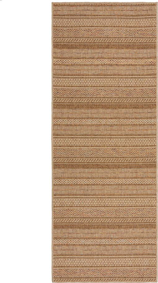 Venkovní běhoun v přírodní barvě 80x230 cm Farah Stripe – Flair Rugs Flair Rugs