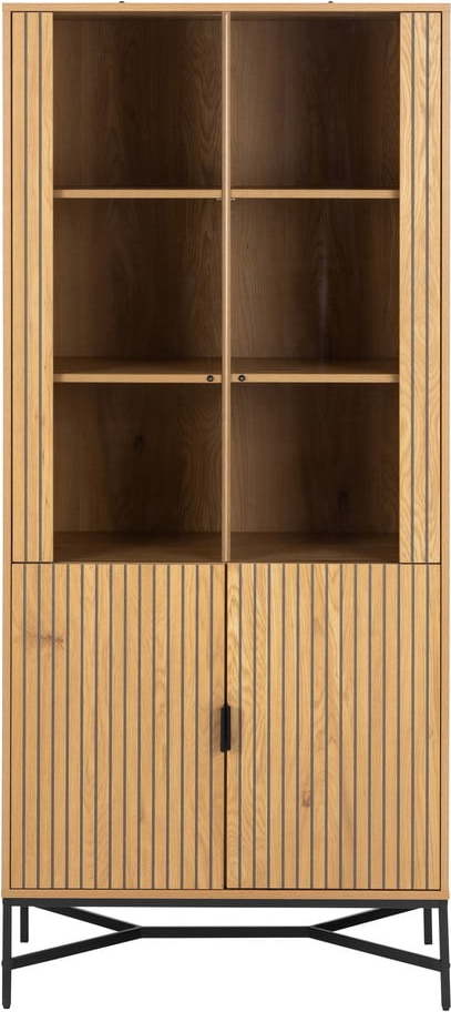 Vitrína v dekoru dubu v přírodní barvě 80x180x40 cm Jaipur – Actona Actona