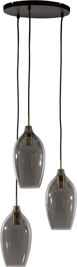 Závěsné svítidlo se skleněným stínidlem v tmavě šedo-bronzové barvě ø 35 cm Lukaro – Light & Living Light & Living