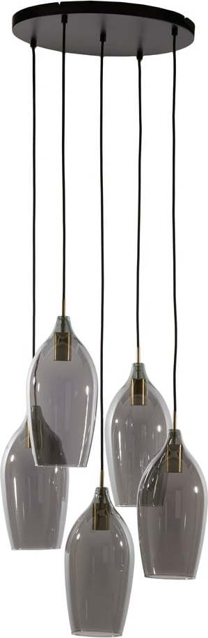Závěsné svítidlo se skleněným stínidlem v tmavě šedo-bronzové barvě ø 45 cm Lukaro – Light & Living Light & Living