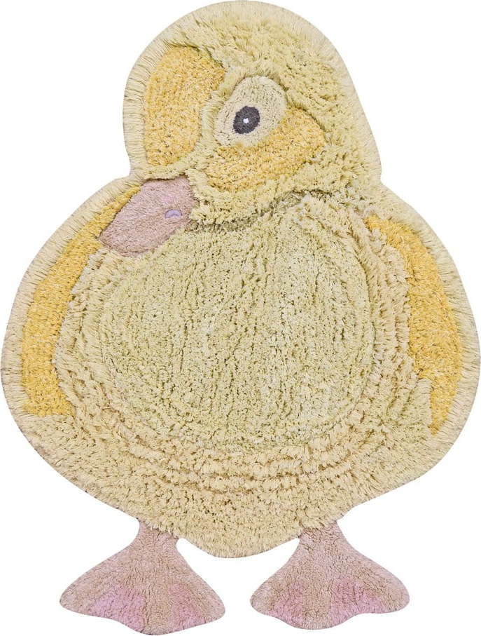 Žlutý pratelný ručně tkaný bavlněný dětský koberec 95x120 cm Ducky – Lorena Canals Lorena Canals