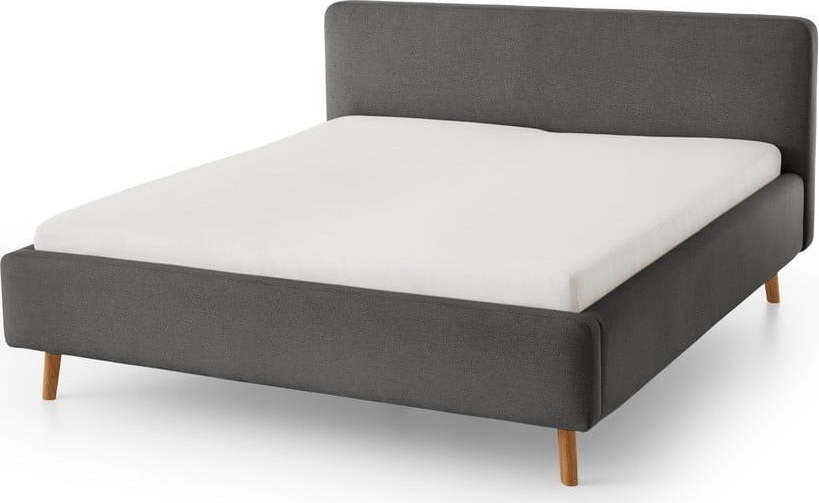 Antracitová čalouněná dvoulůžková postel s úložným prostorem s roštem 180x200 cm Mattis – Meise Möbel Meise Möbel
