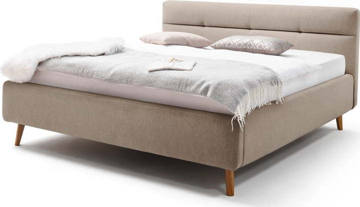Béžová čalouněná dvoulůžková postel bez roštu 180x200 cm Lotte – Meise Möbel Meise Möbel