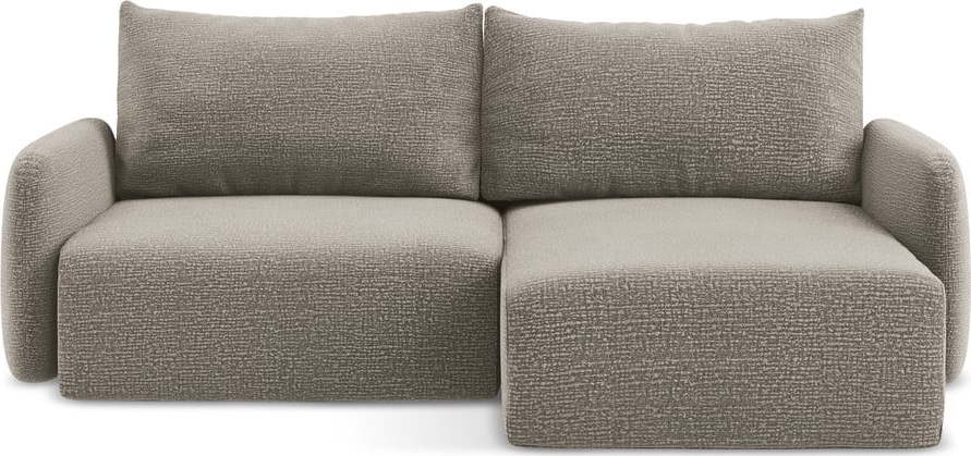 Béžová rozkládací/s úložným prostorem rohová pohovka (pravý roh) Kalena – Makamii Makamii