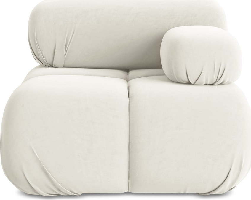 Bílý sametový modul pohovky (pravý roh) Lokua – Makamii Makamii